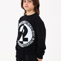 FELPA GIROCOLLO - BLACK & WHITE - NERA