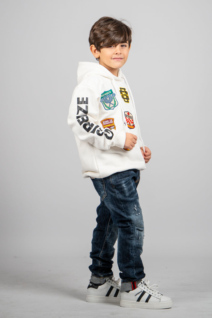 FELPA CON CAPPUCCIO -   RACING