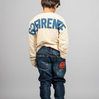 FELPA GIROCOLLO - BROKEN DENIM