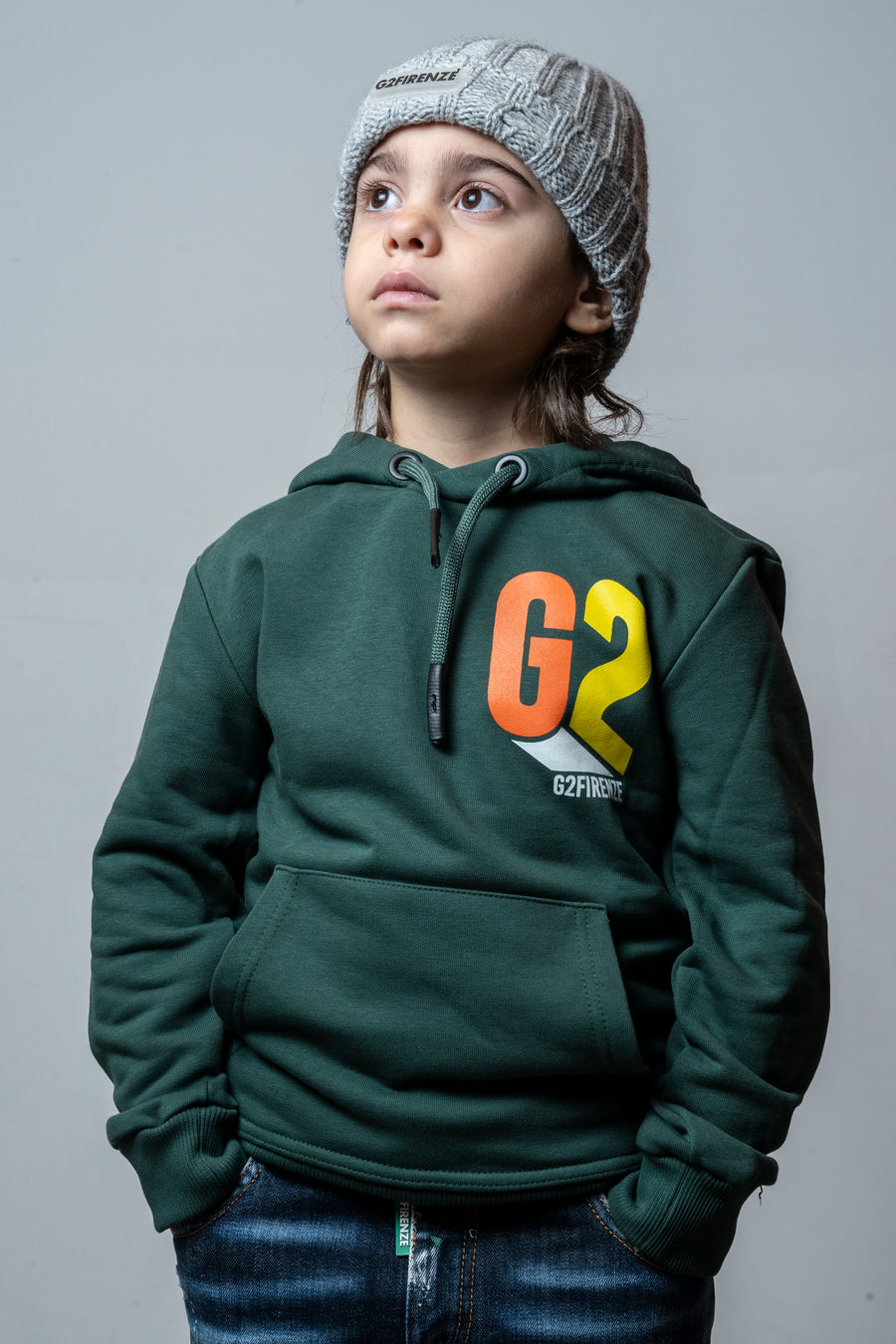 FELPA CON CAPPUCCIO - GREEN HOODIE - VERDE