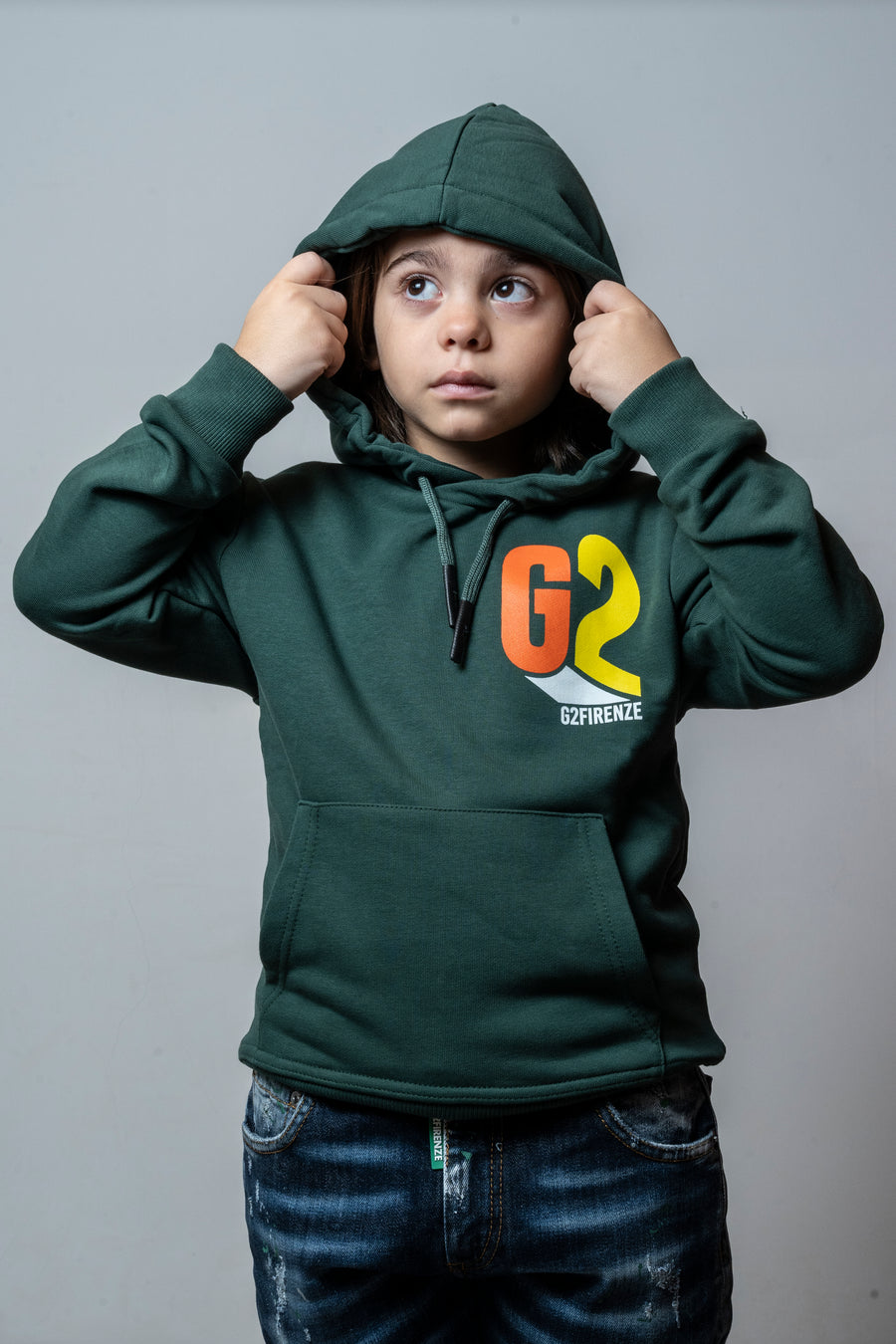 FELPA CON CAPPUCCIO - GREEN HOODIE - VERDE