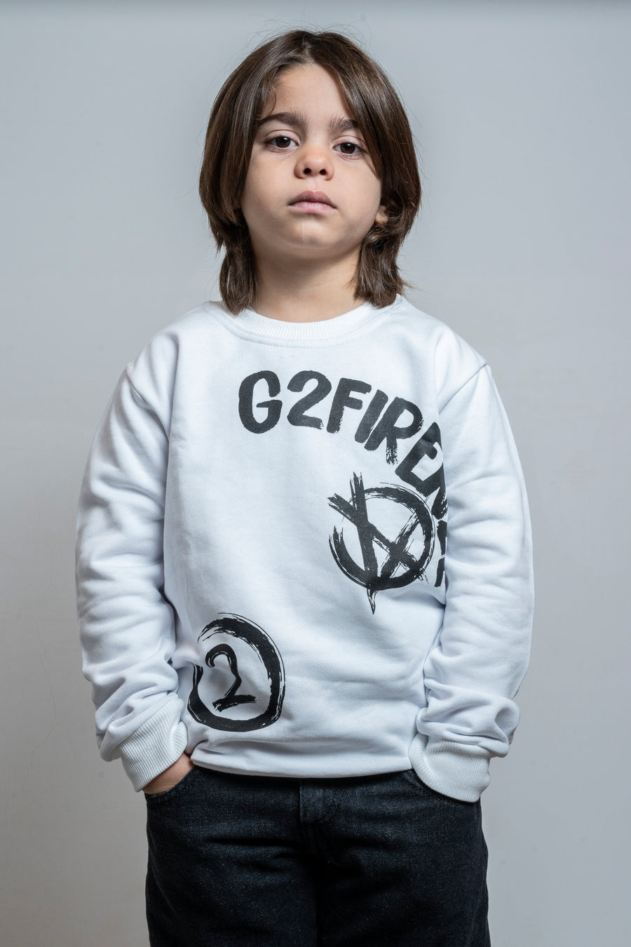 FELPA BASIC - ANARCHY - BIANCO