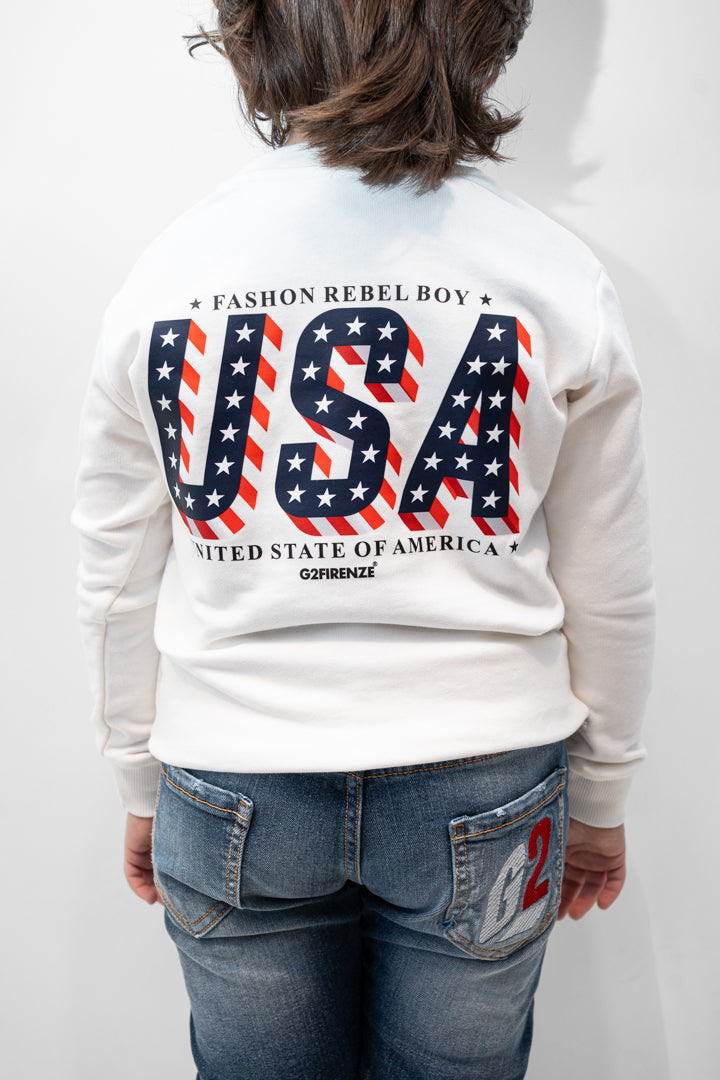 FELPA BASIC - USA - BIANCO