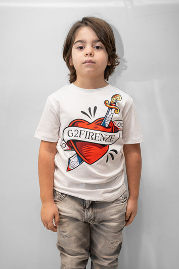 T-SHIRT BASIC - SACRED HEART - BIANCO